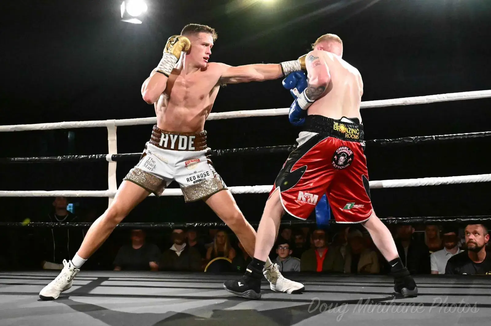 Tommy Hyde lands a jab on Mick Hall.