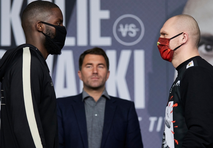 Photos: Lawrence Okolie, Krzysztof Glowacki - Face To Face at Final Presser - Boxing News