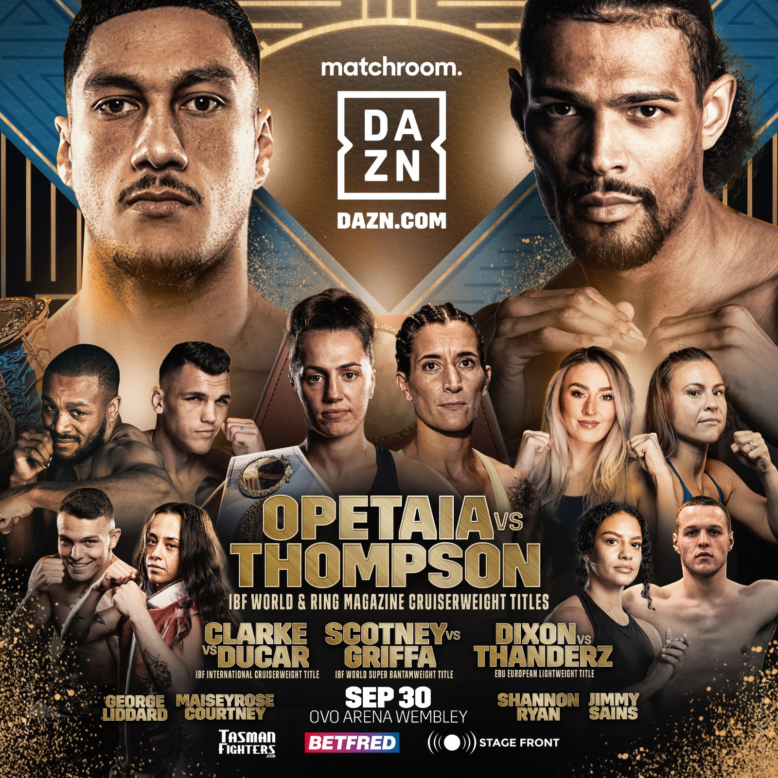 Opetaia-Thompson, Scotney-Griffa Title Fight Double Set, September 30 At OVO Arena Wembley