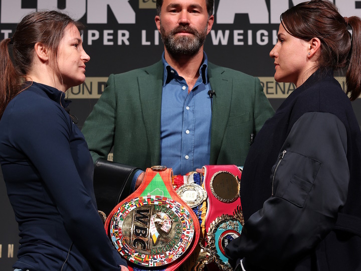 Photo of Photos: Katie Taylor, Chantelle Cameron – Face To Face at Press Conference