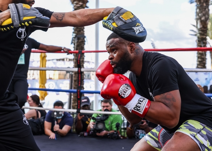 Pictures: Jake Paul, Tyron Woodley – Demonstrating Off Strikes at Train classes